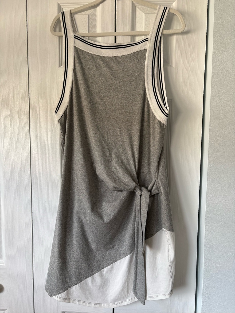 NWT. Anthropologie. Daily Practice. XL. Gray Sleeveless Tie-Waist Dress